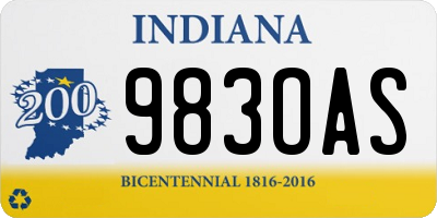 IN license plate 983OAS