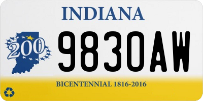IN license plate 983OAW
