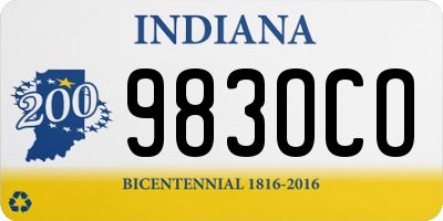 IN license plate 983OCO