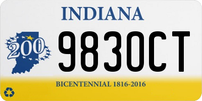 IN license plate 983OCT