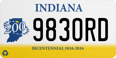 IN license plate 983ORD