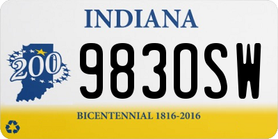 IN license plate 983OSW