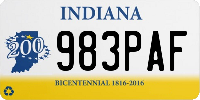 IN license plate 983PAF