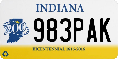 IN license plate 983PAK