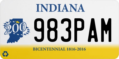 IN license plate 983PAM