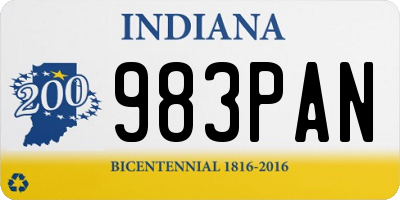 IN license plate 983PAN