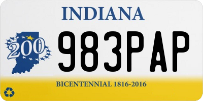 IN license plate 983PAP