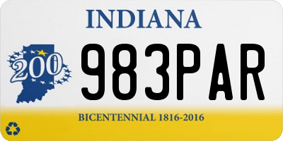 IN license plate 983PAR
