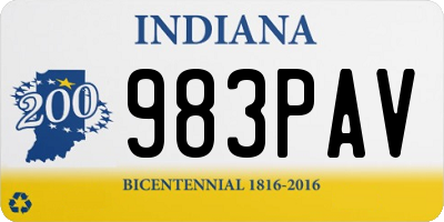 IN license plate 983PAV