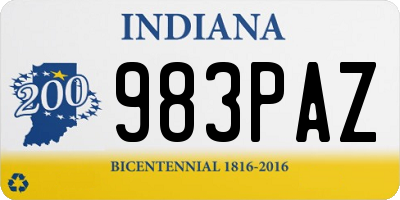 IN license plate 983PAZ