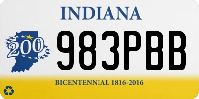 IN license plate 983PBB