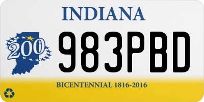 IN license plate 983PBD