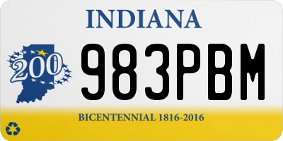 IN license plate 983PBM