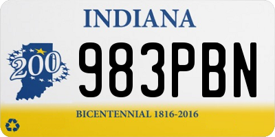 IN license plate 983PBN