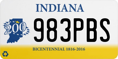 IN license plate 983PBS