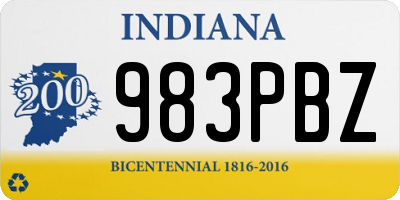 IN license plate 983PBZ