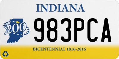 IN license plate 983PCA