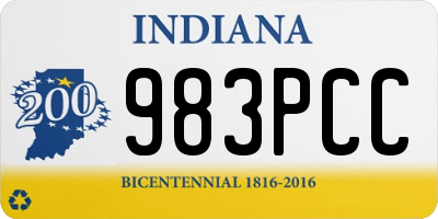 IN license plate 983PCC