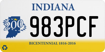 IN license plate 983PCF