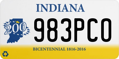 IN license plate 983PCO
