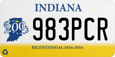 IN license plate 983PCR