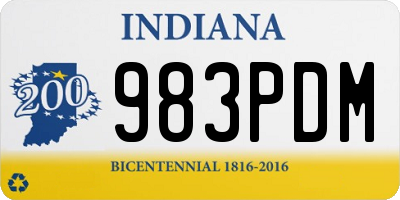 IN license plate 983PDM