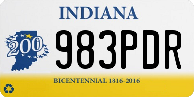 IN license plate 983PDR