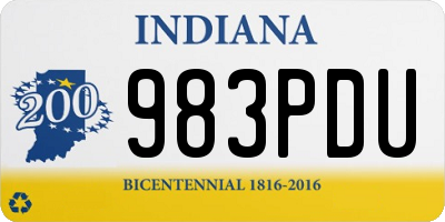 IN license plate 983PDU