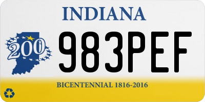 IN license plate 983PEF
