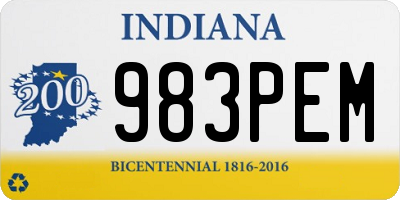 IN license plate 983PEM