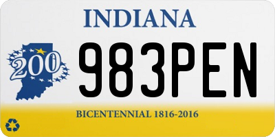 IN license plate 983PEN