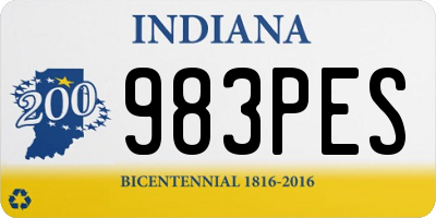 IN license plate 983PES