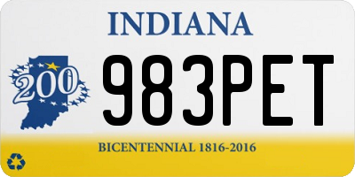 IN license plate 983PET