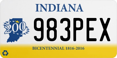 IN license plate 983PEX