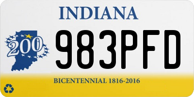 IN license plate 983PFD