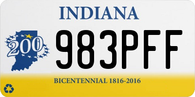 IN license plate 983PFF