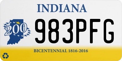 IN license plate 983PFG