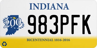 IN license plate 983PFK