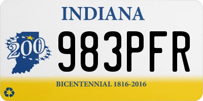 IN license plate 983PFR