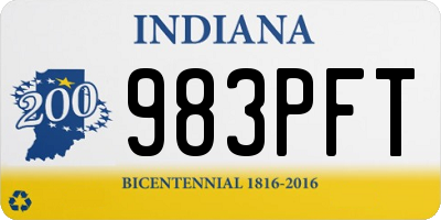 IN license plate 983PFT