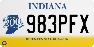 IN license plate 983PFX