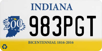 IN license plate 983PGT