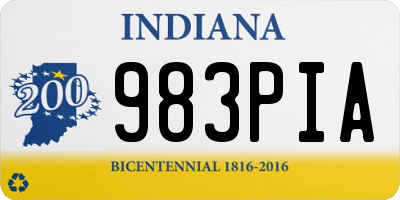 IN license plate 983PIA