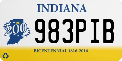 IN license plate 983PIB