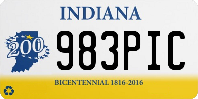 IN license plate 983PIC
