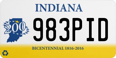 IN license plate 983PID