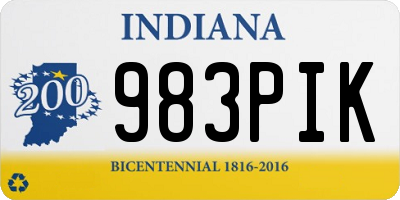 IN license plate 983PIK