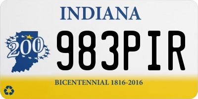 IN license plate 983PIR