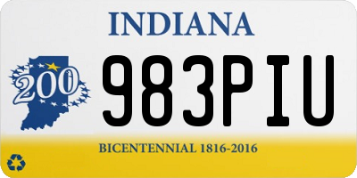 IN license plate 983PIU