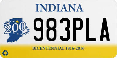 IN license plate 983PLA